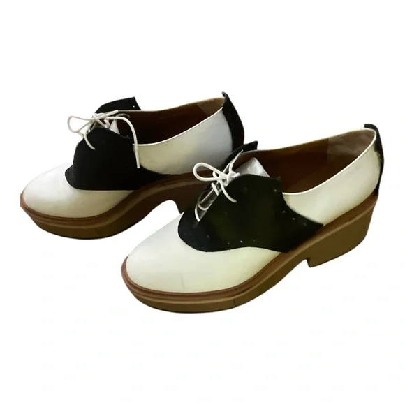 Robert Clergerie Black and White Platform Saddle Shoes- Fantastic! Size 39.5 - Picture 5 of 15